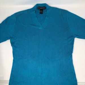 St Kitti Silk Blue Short Sleeve Top